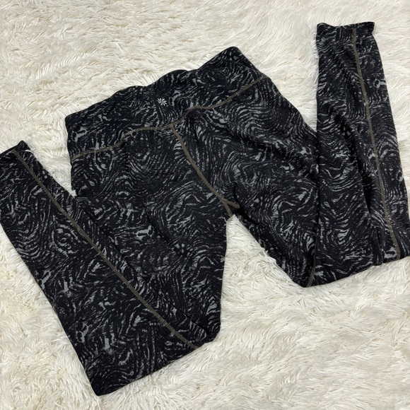 Athleta Chaturanga Active Leggings High Rise Yoga Workout Black Gray Small - Picture 10 of 12